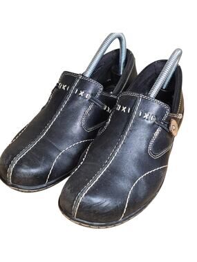 Clarks Un Loop Womens Leather 35062 Slip On Shoes Loafers Black Size 7 M Black